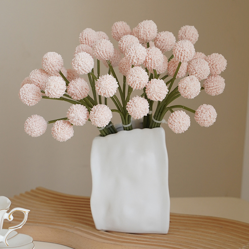 Artificial 9 Heads Ball Chrysanthemum Bundles Faux Flroal Wholesale for Table Centerpiece Home Spring Wedding Party Office Decor Floral Arrangement Vase Filler