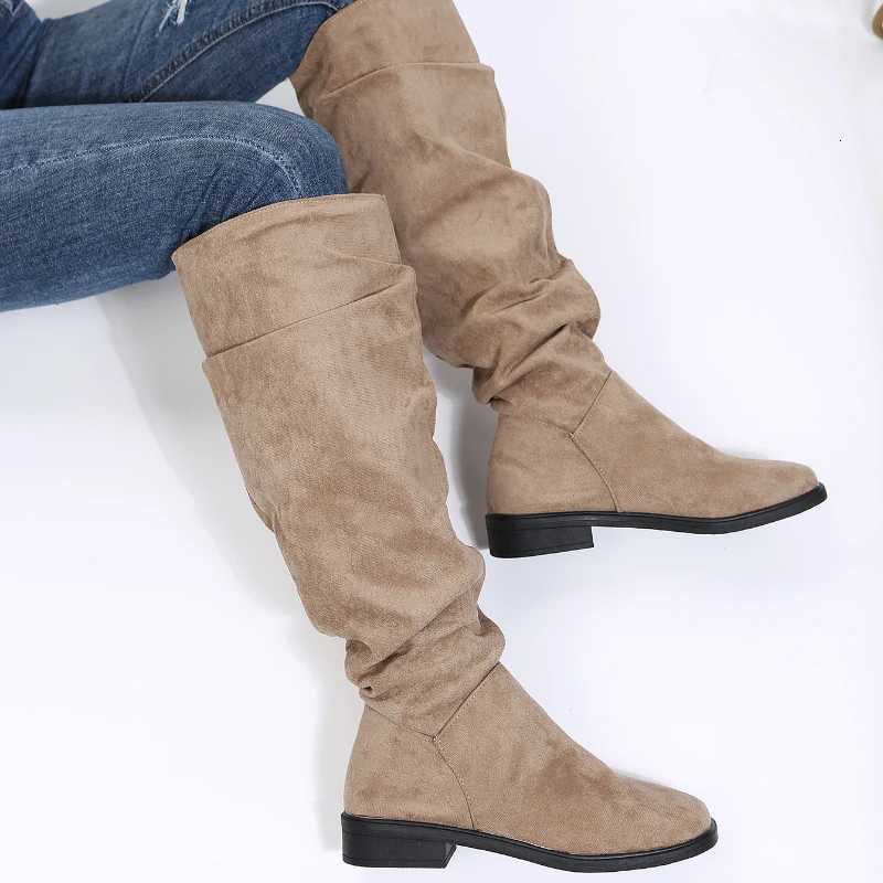 BCEBYL Autumn and Winter Fashion New Sexy Solid Color Warm Round Toe Thick Bottom Low Heel Comfortable Womens Boots Botas Mujer W251024