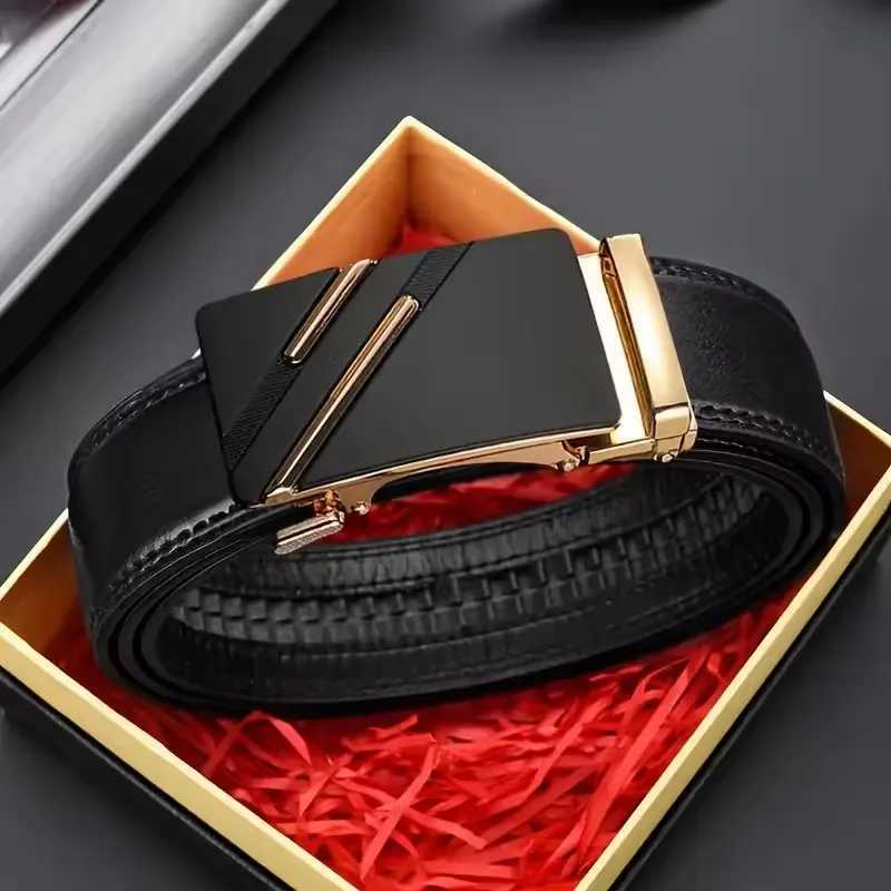 New Fashion Leisure Business Mens Belt Metal Automatic Buckle Brand Luxury Design Waist Belts For Men Strap MaleFor Ideal Gift W251024