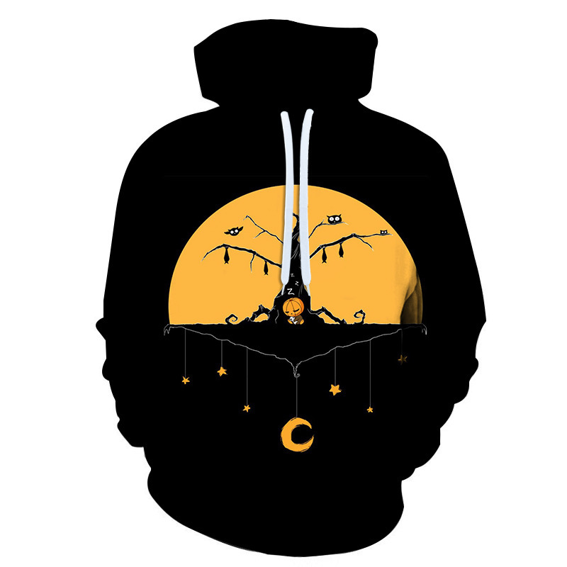 Foreign Trade European Designer Hoodie Jacket Tracksuit Men Polo Veste Coat And American Spring And Autumn Hot Sale Halloween Pattern 3D Digital Print