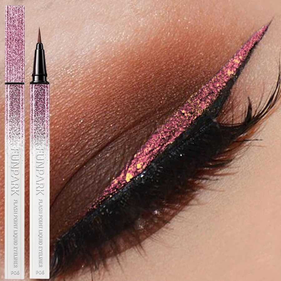1PC Ultrafne Glitter Pink Eyeliner Waterproof Liquid Korean Makeup for Women Quick Dry Smooth Eye Liner Long Lasting Eye PenL251024