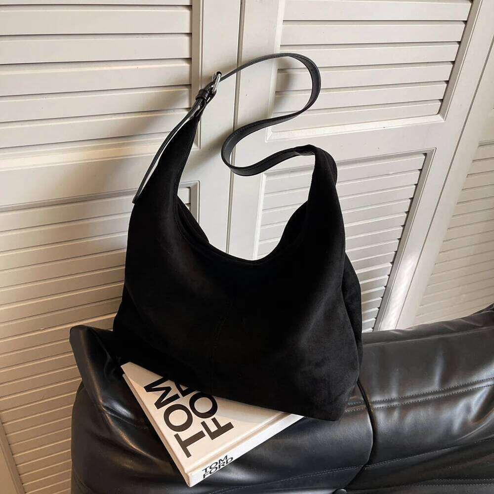 Women Suede Shoulder Stylish Crossbody Solid Color Top Handle Adjustable Strap Casual Tote Purse Daily Commuting Bag