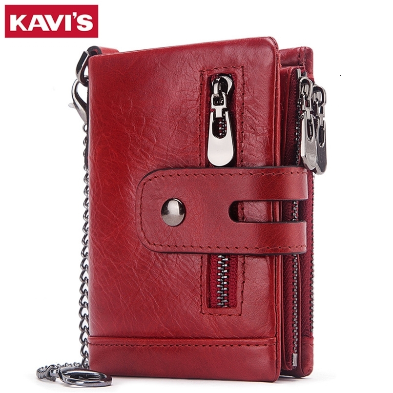 Fashion Women Wallet Genuine Leather Female Clutch Wallets Hasp Double Zipper Short Coin Pocket ID Card Holder Purse 251023
