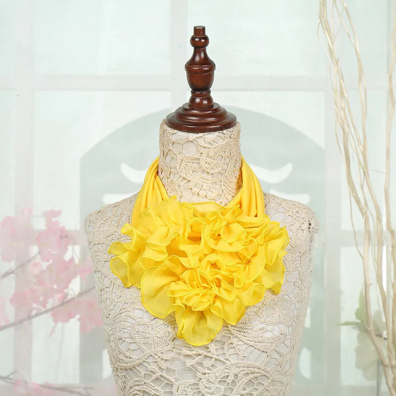 Solid Color Floral Collar Scarf Scarf Women Fashion Neckerchief Ring Scarves Neck Scarf For Ladies 251020