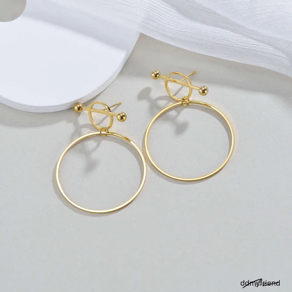 Gold-Plated Hoop Earrings: Stainless Steel Fashion Jewelry For Women - Circle Design Ddmyfriend