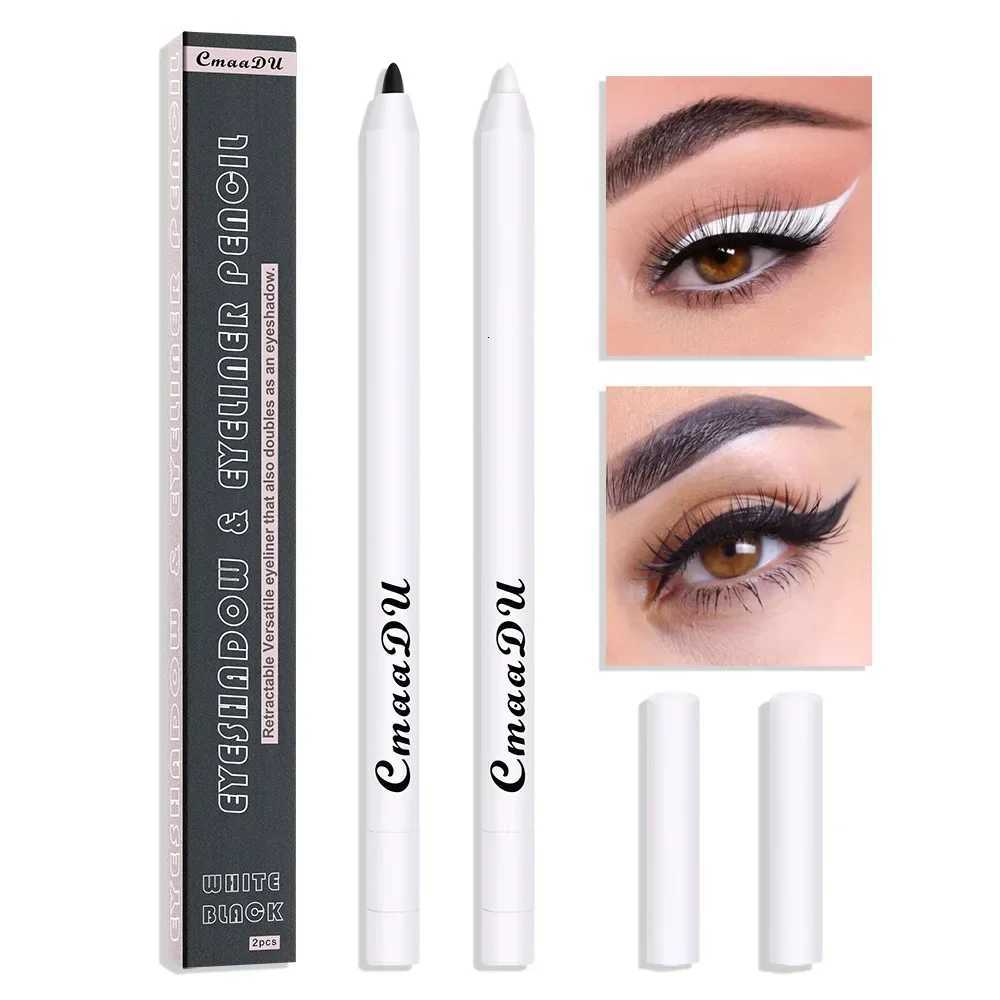 CmaaDu 2PcsSet BlackWhite Chroma Graphic Eyeliner Pencil Makeup Formula Rich Colour LongWearing Gel Eyleliner Pen CosmeticsL251024