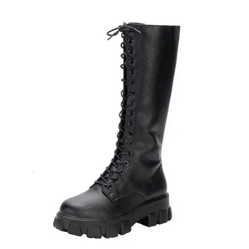 The New Autumn Style of Oversized Kneelength Long Boots for Womens Export Thicksoled Side Zipper Long Boots W251024