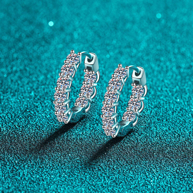 DHCollections-- Sterling Sier Earrings for Women Moissanite Ear Studs Plated with PT950 Gold Trendy Style