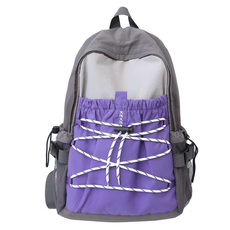 Simple Color Block Fashionable Travel Hiking Small Backpack High Value Middle And High Student School Bag High Quality