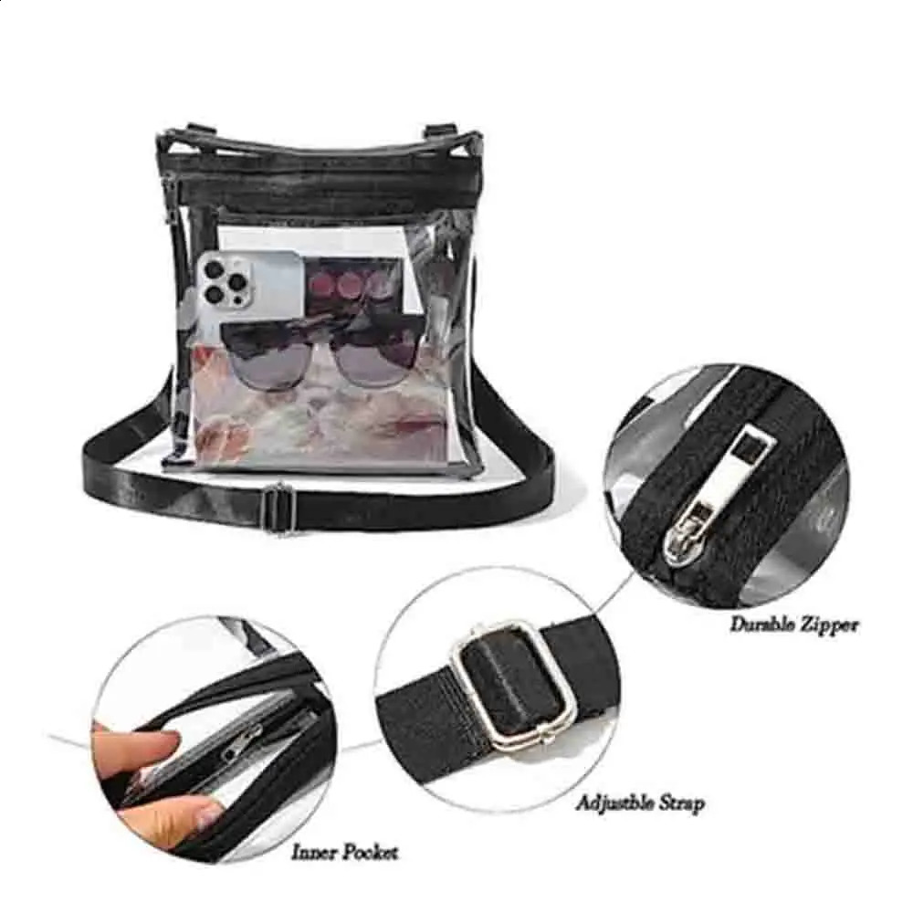 Portable Waterproof Shopping Bag Beach Multifunctional Storage File Large Capacity Go Out Transparent Shoulder Crossbody 251018
