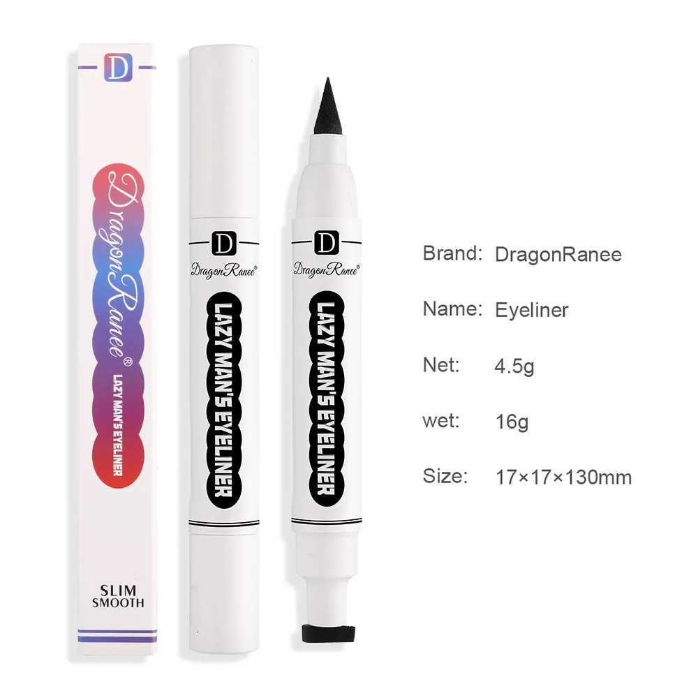 Make Up DoubleEnd Seal Black Eyeliner Eyelid Marker Waterproof LongLasting 2 In 1 Triangle Stamp Eye Liner Makeup CosmeticsL251024