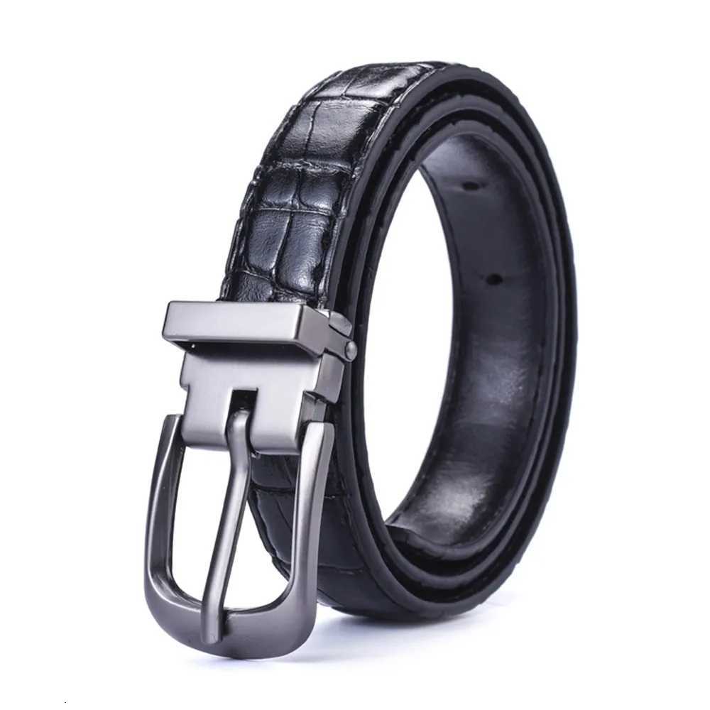 Unisex belt casual versatile simple black thin waist belt Korean style retro pin buckle jeans belt student W251024