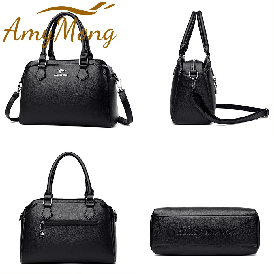 Multipocket Handbag Purses Genuine Cowhide Leather Shoulder Bag er Crossbody Messenger Sac Elegant Tote for Women 251023