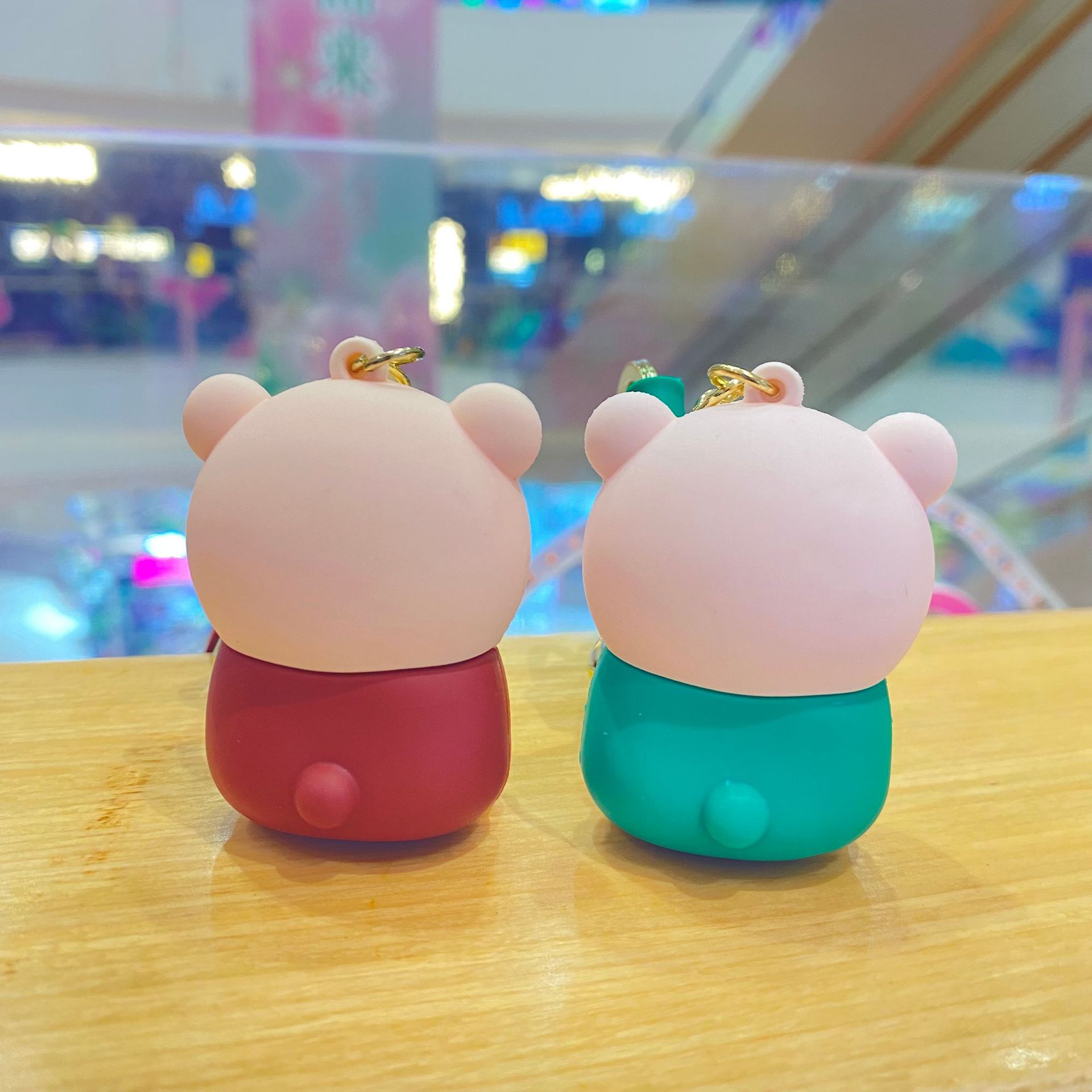 New Milk Tea Cup Bear Keychain Epoxy Resin Doll Car Key Ring & Bag Charm, Claw Machine Gift (Wholesale)