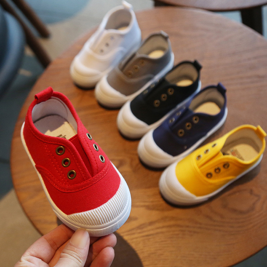 Kids Canvas Shoes Toddler Fashion Design Canvas Shoes Boys Girls Children Causal Shoes Walkfashion Non-slip Sneakers Size US5.5C-US3Y W1147