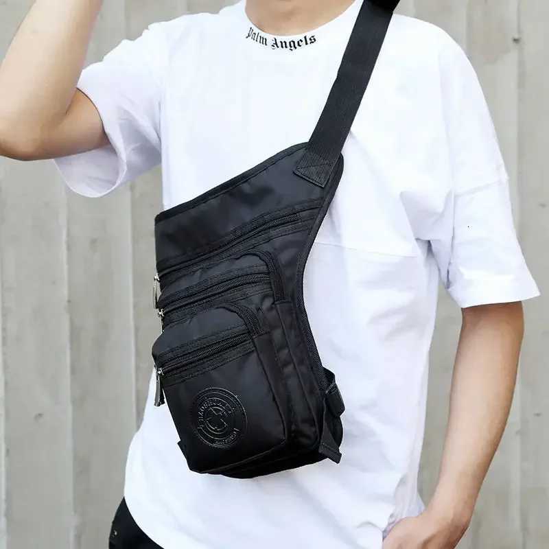 Rider Motorcycle Waist Leg Bag for Men Nylon Cross Body MultiPockets Male Messenger Shoulder Waist Fanny Pack BagsL251024