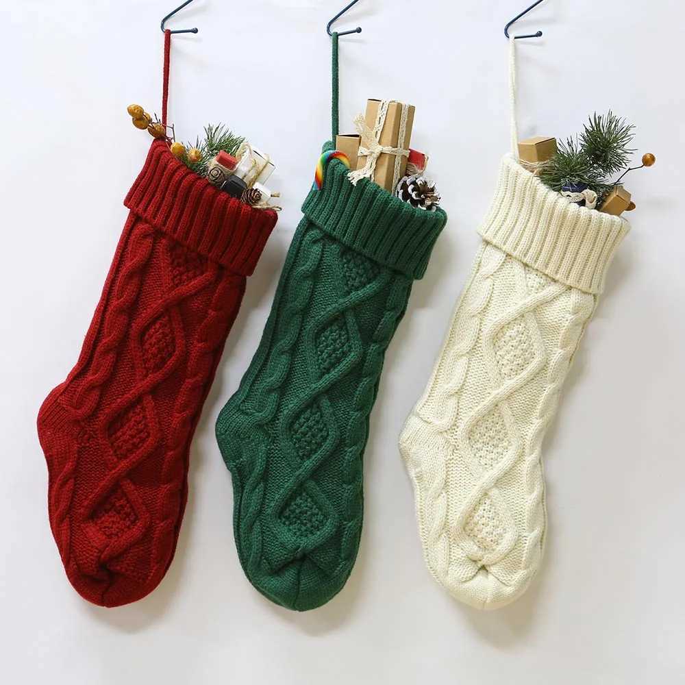 3 Pairs Christmas Stockings Soft Large Custom Name Family Christmas Stocking for Fireplace Xmas Holiday Party Decoration Holiday J251024
