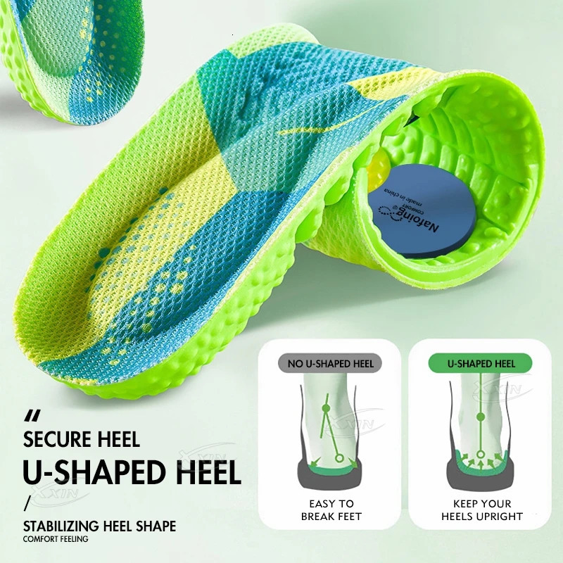 Sports Air Cushion High Elastic Running Insoles PU Shockabsorbing Soft Breathable Size 35251020