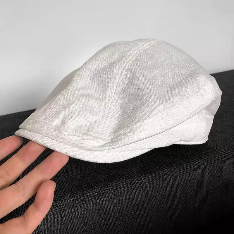 Summer Linen Breathable Big Size Berets sboy Caps Men Women Painter Hats Fashion Detective Hats Retro Driver Advancing Caps 251021