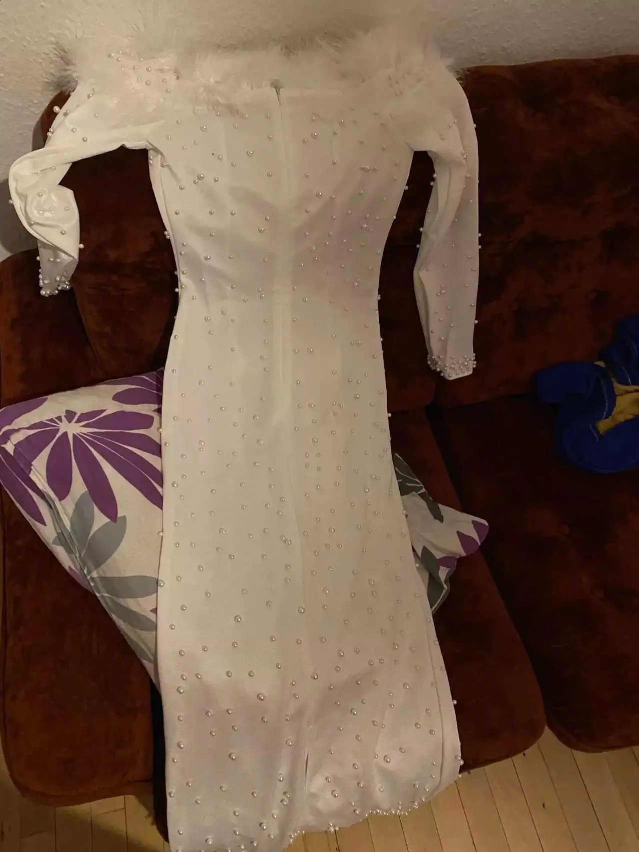 Feather White Dress Party Women Pearls Long Night Dresses High Waist Dance Wedding Prom Bridesmaid Maxi Y2k Summer Vestidos 251020