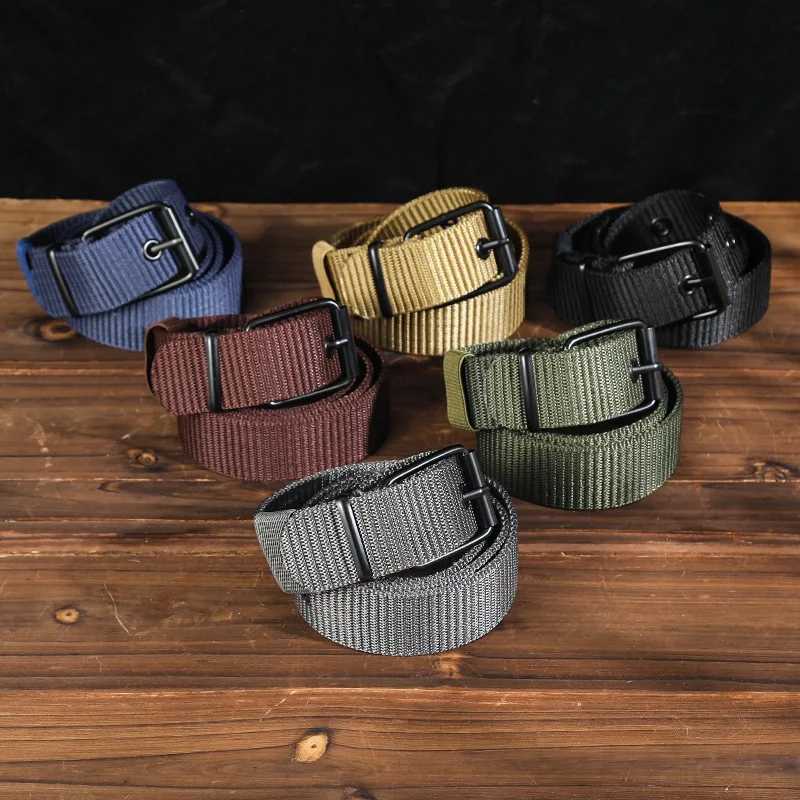 Unisex Canvas MultiHole Belt Needle Buckle Design KoreanStyle Versatile Jeans Belt for Students Youth W251024