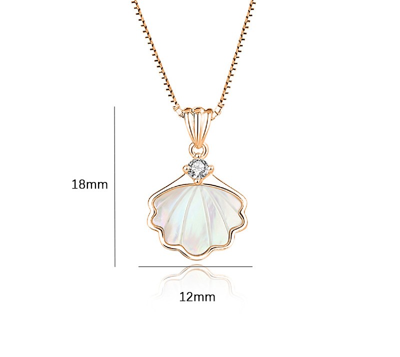 TaiYang New S925 Sterling Silver "One Shell for Life" Necklace, Mother of Pearl Pendant Minimalist Collarbone Chain for Women