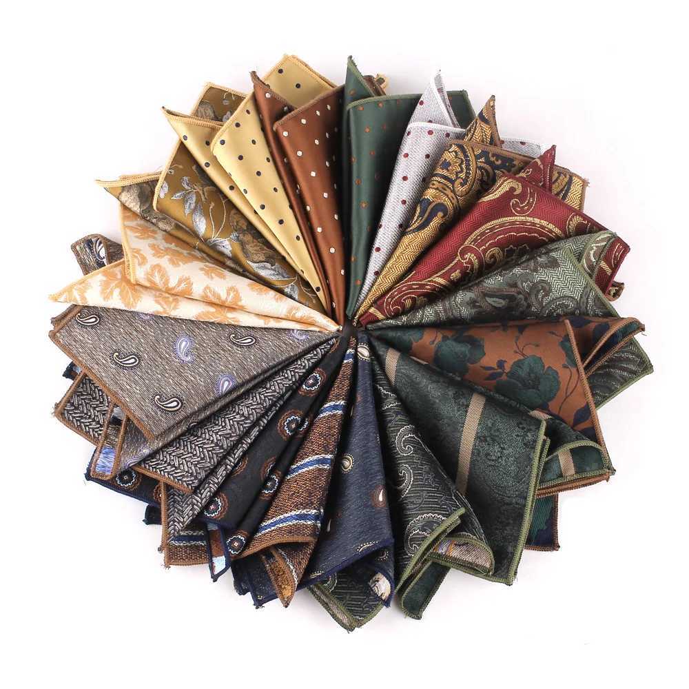 Mens Suit Pocket Towel Fashion Polter Trend Accories Retro Embroidery Pattern Small Square Towel Handkerchief Y251024