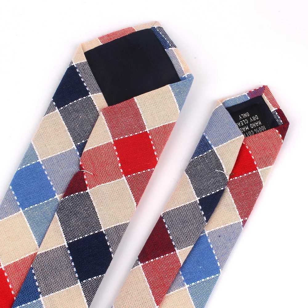 Fashion Woven Cotton Ties For Men Skinny Men Neck Tie For Wedding Casual Plaid Neckties Suits Slim Plaid Neck Ties Gravatas Y251024