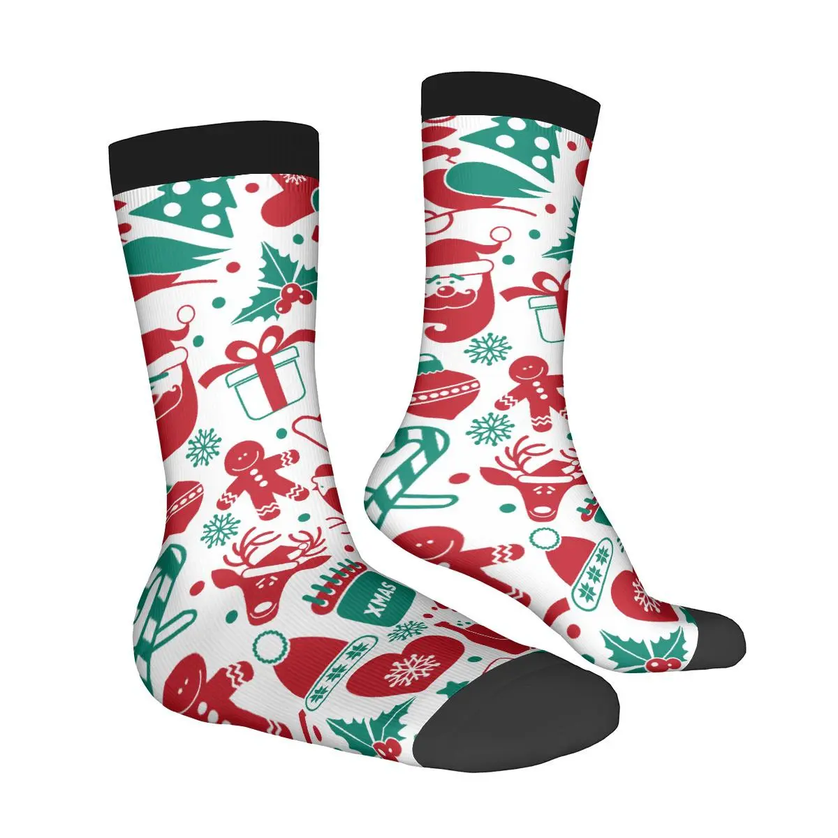DHgatepod Contrast Color Athletic Socks - Moisture-Wicking Polyester Blend with Cushioned Sole & Modern Color Block Design