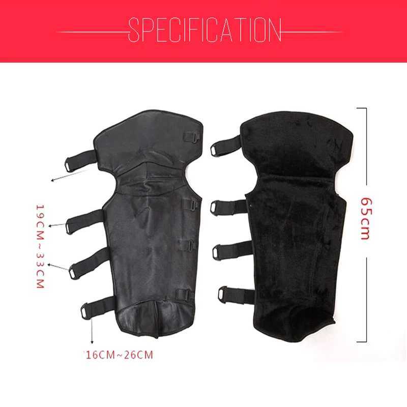 Motorcycle long full Calf COW Leather kneepads Winter waterproof Knee pads Skiing skating protector windproof warm knee padsW251024