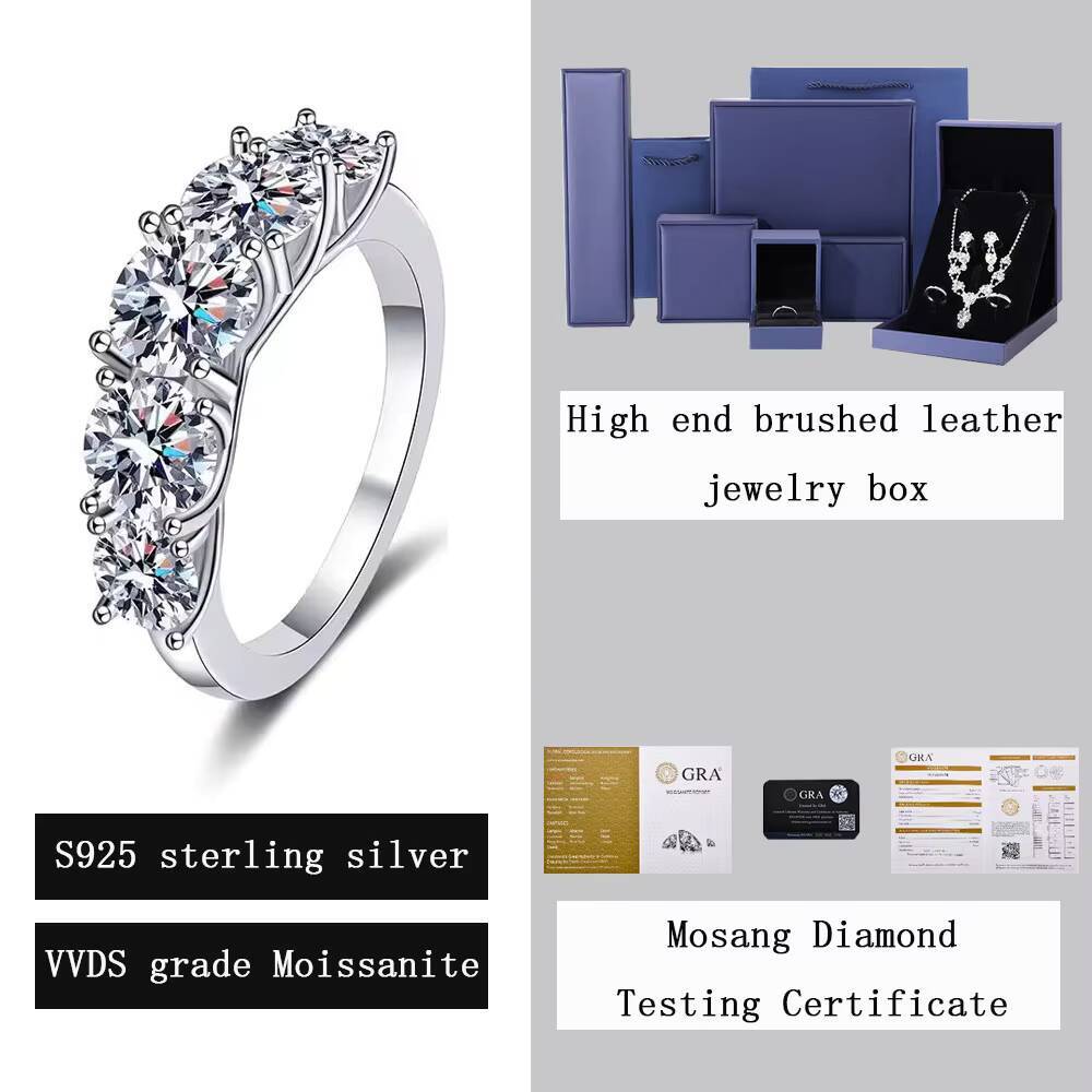 S925 Sterling Silver Plated 18K Gold Moissanite Diamond Ring Inlay 36ct Dcolor VVS Moissanite Fashionable Luxury Ring