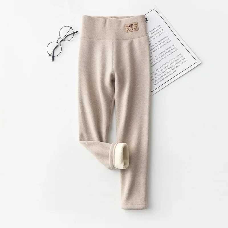 Winter Kids Fleecelined Cotton Pants Thickened Outerwear For Medium To Large Children Warm Integrated Velvet Trousers GirlsT251024