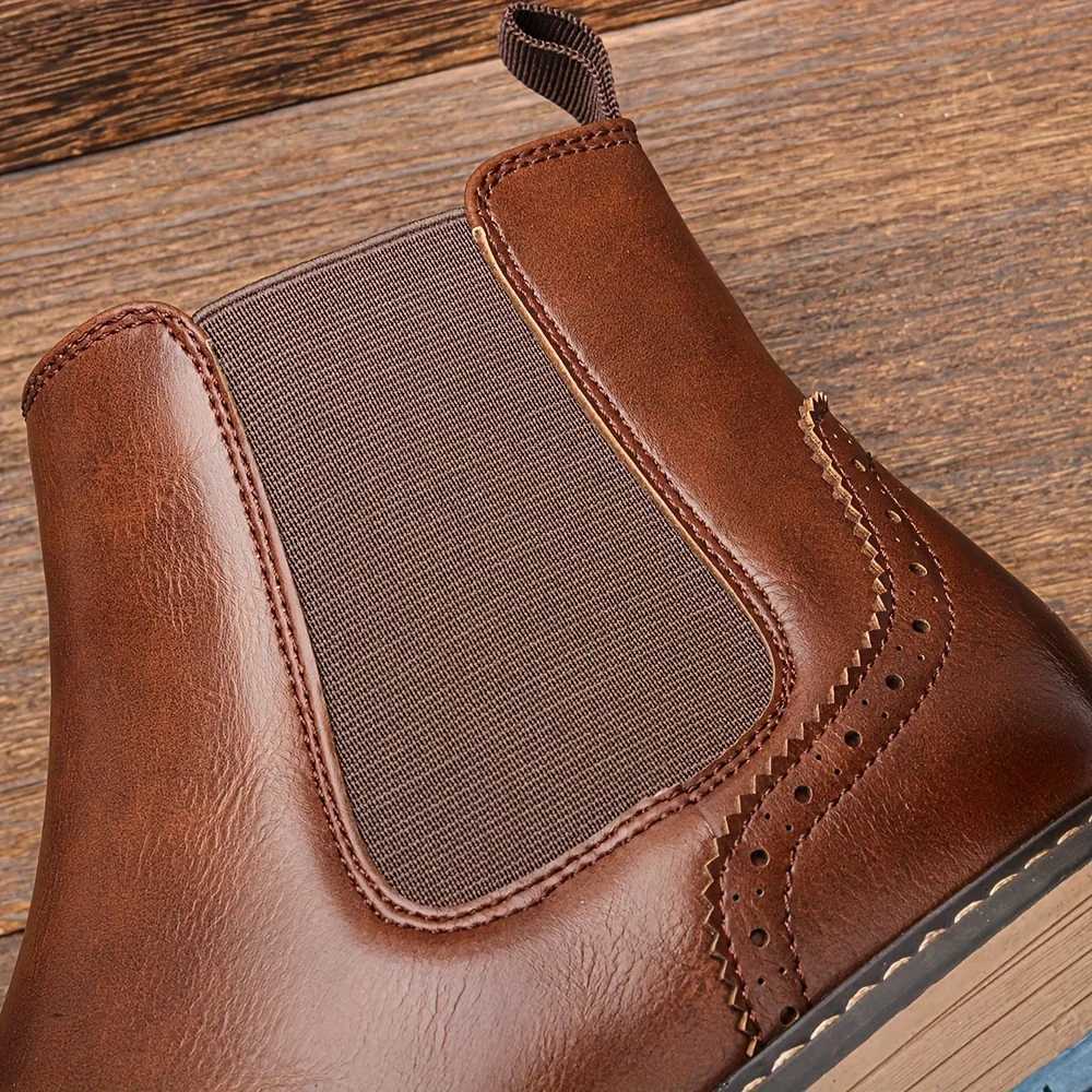 Fashion Brogue Chelsea Men Boots Classical American Style Leather Boots W251024