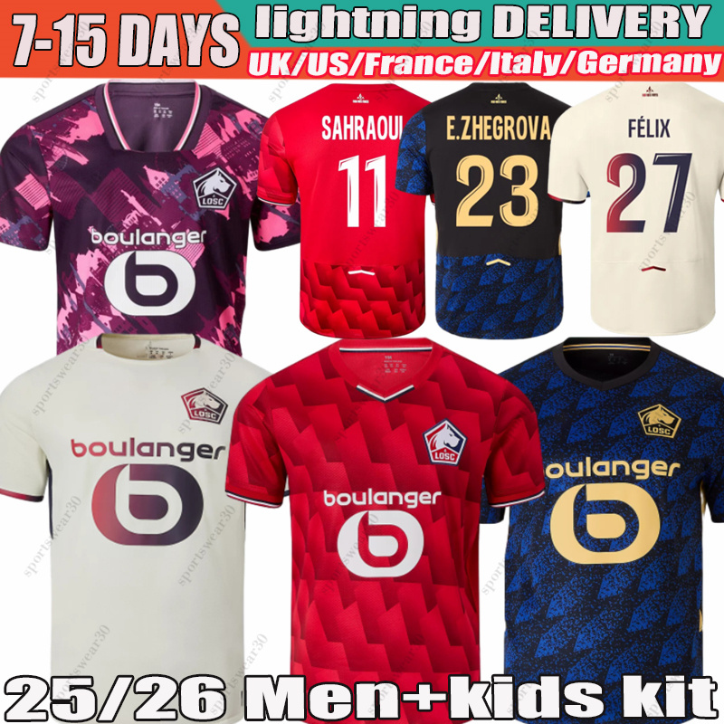 25 26 LOSC Lille 2soccer jerseys UMTITI White CABELLA J DAVID YAZICI J.DAVID OUNAS YORO football shirt 2025 Lille Olympique M.BAYO maillot Adult Kids Kit