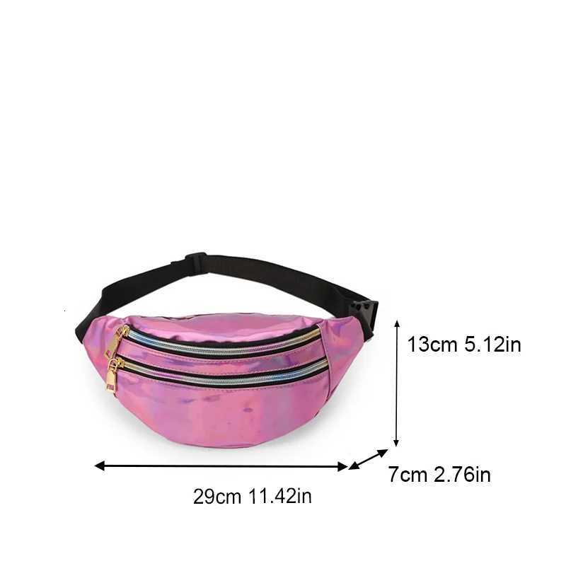 PU Leather Geometric Pattern Chest Bags for Girls Boys Laser Waterproof Sports Waist Pack Pocket Crossbody BagsL251024