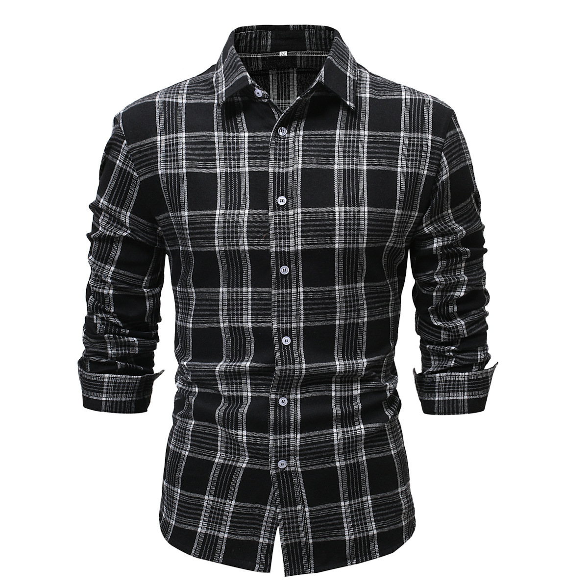 Fashion Cardigan Red Brushed Plaid Long Sleeve Men's Shirt Business Casual Shirt Men's Spring Autumn Top