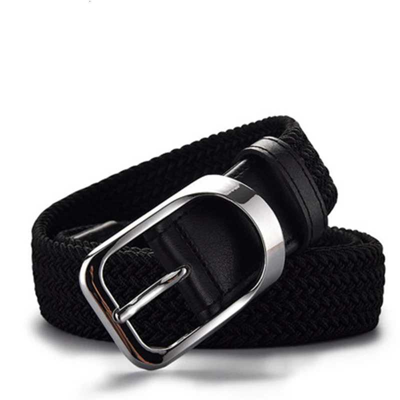 2023 NewFemale Casual Knitted Pin Buckle Men Belt Woven Canvas Elastic Expandable Braided Stretch Belts For Women Jeans W251024