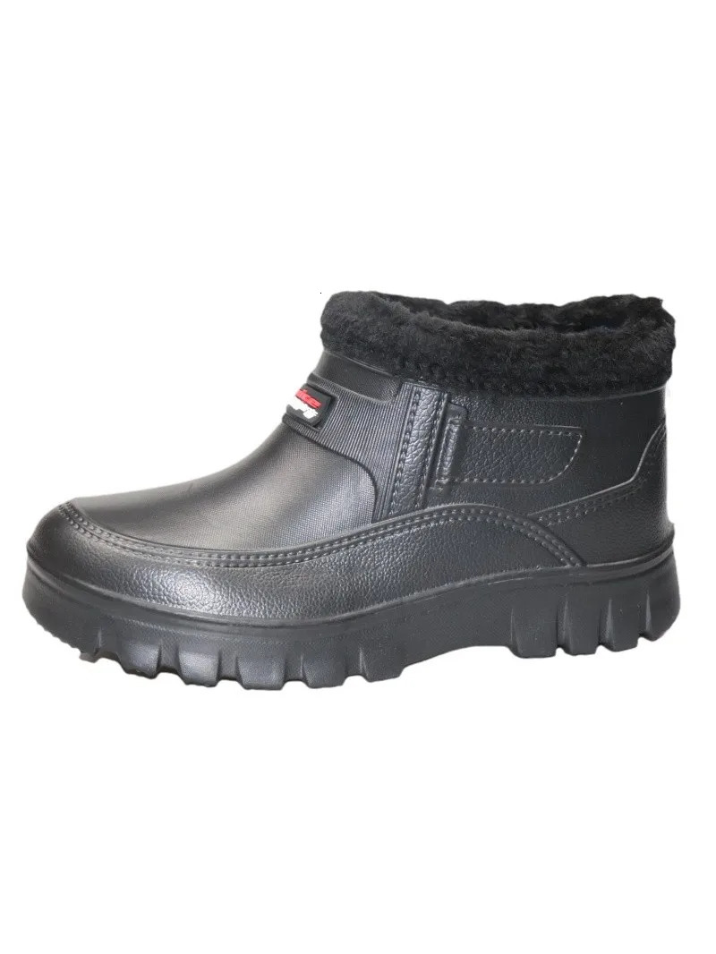 Mens Winter Snow Boots Waterproof Fce Lined Kitchen Laundry Work oes Warm Rain Boots Cotton Single oes SlipOn251020