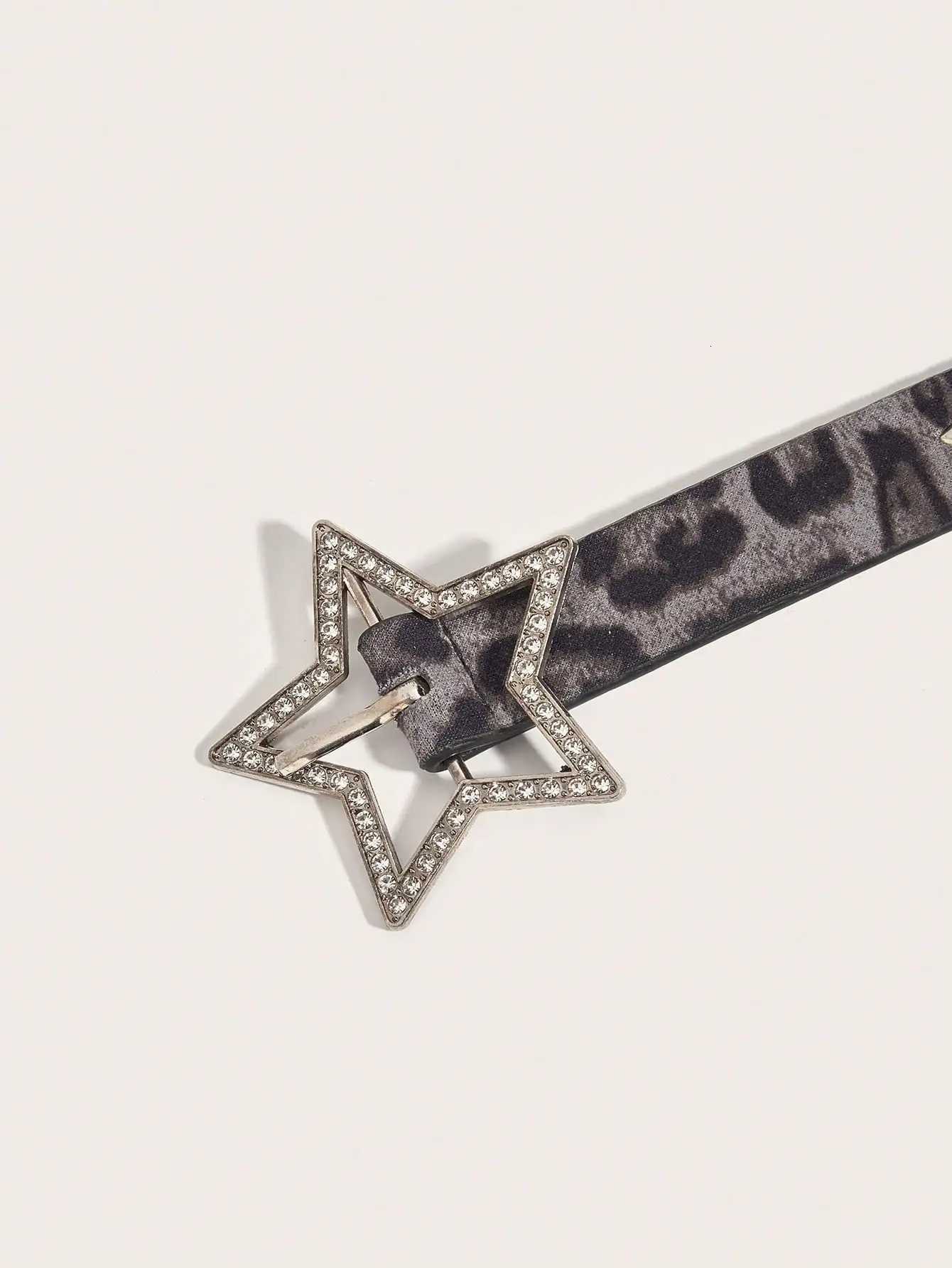 1pc Womens Y2K Star Studded Metal Hollow Star Belt Suitable For Casual Daily Wear W251024
