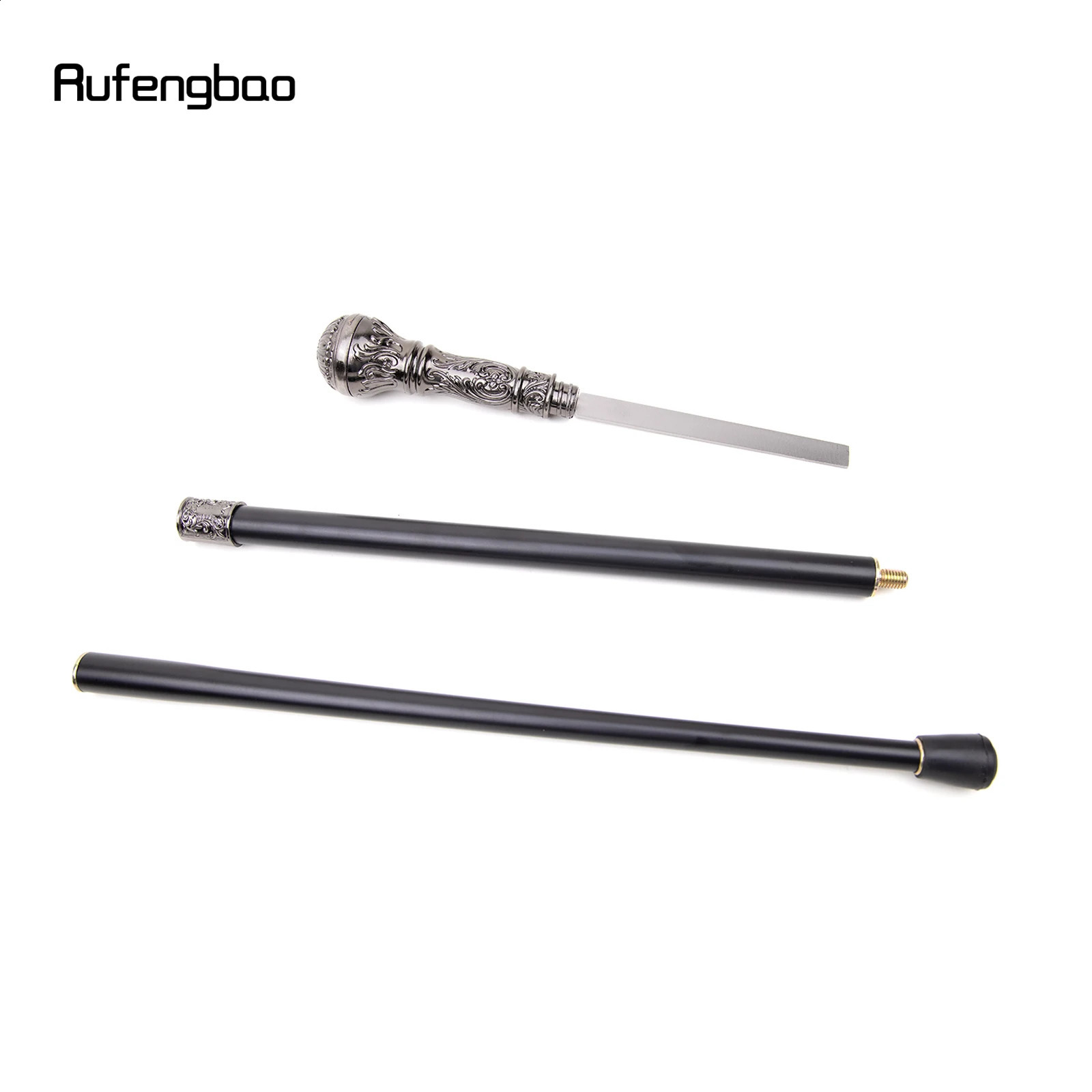 Silver Round Handle Walking Stick with Hidden Plate Self Defense Fashion Cane Plate Cosplay Crosier Stick 93cm 251022