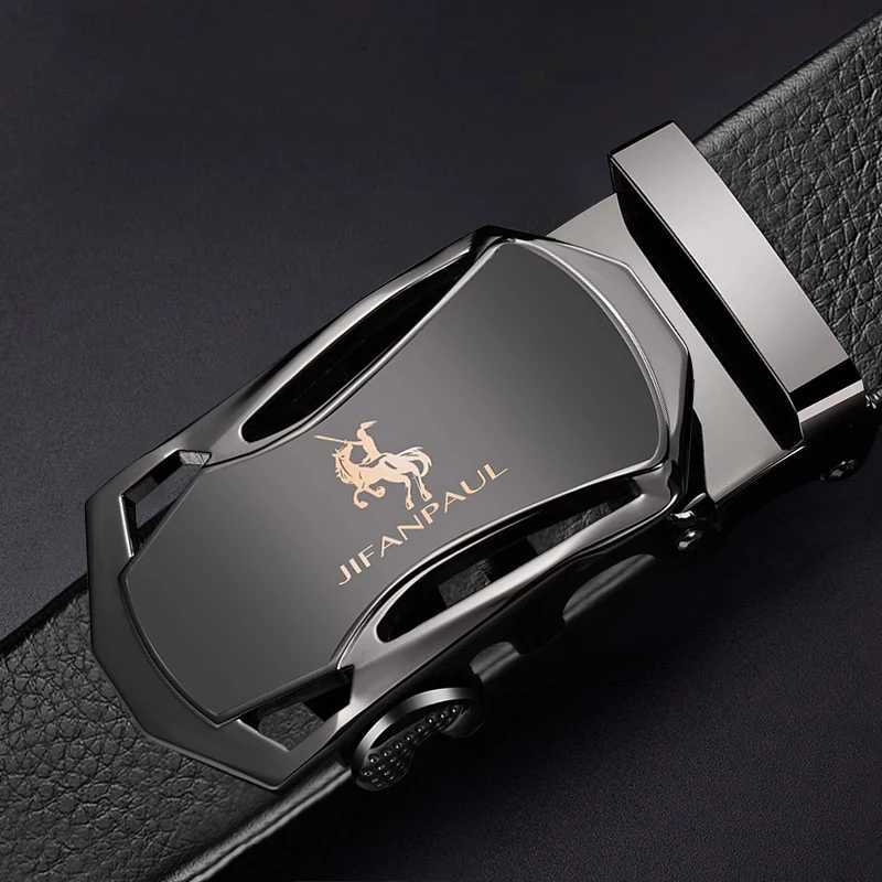 New mens fashion automatic buckle business belt mens jeans highquality belt PU mens belt minimalist young people no gift box W251024
