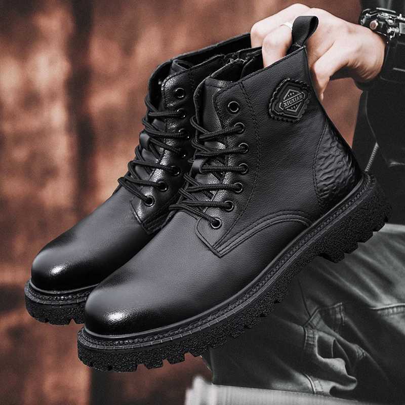 Thermal Boots for Men Winter Shoes Thick Warm Lining AntiSkid Sole Mens Casual Ankle Boots High Top Lace Up Snow Boots W251024