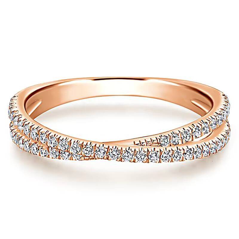 Full Moissanite Engagement Diamond Zircon Cross Ring Jewelry for Women