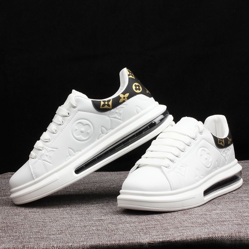Fashion Designer Printed Casual Shoes Pu Leather Waterproof Air Cushion Sneakers for Men