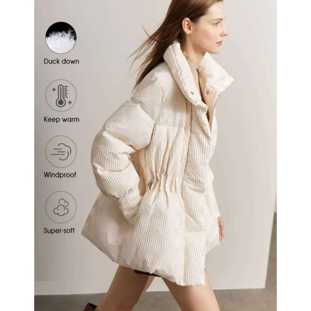 Duck Down Puffer Coat Women Winter 2025 Lightweight Stand Collar Lapel Warm Outerwear New Jackets