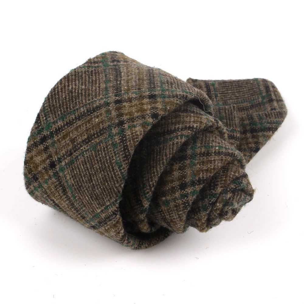 New Wool Ties Skinny Woolen Necktie For Men Suits Mens Plaid Striped Neck Tie For Busin Cravats 7cm Width Gro Neckties Y251024