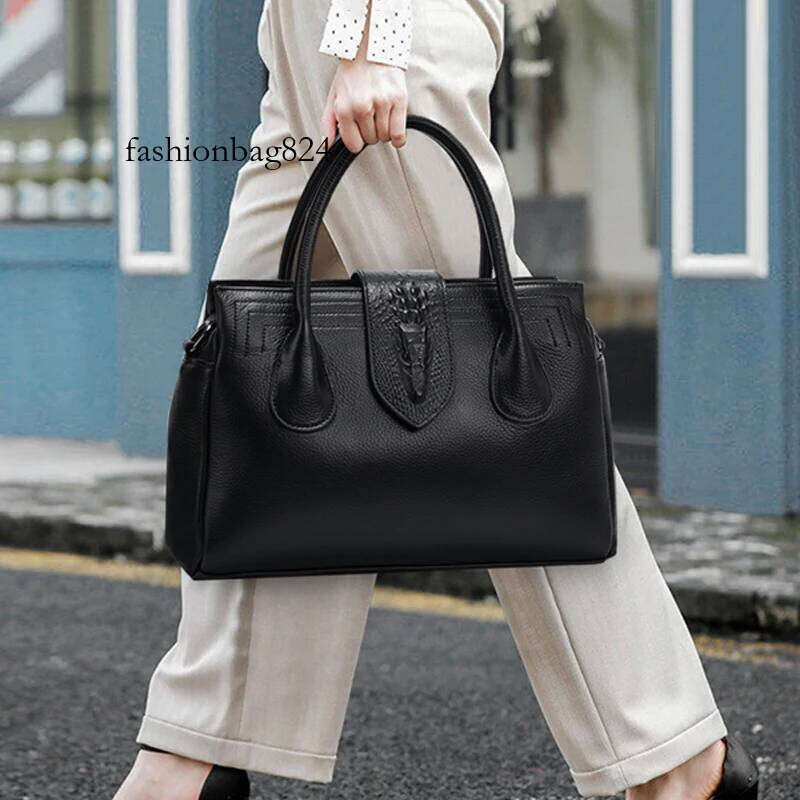 Aidrani 2025 Fashion genuine leather handbag large capacity women's briefcase 100% soft cowhide square bag