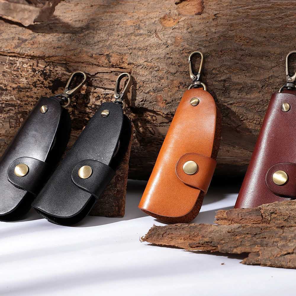 JOYIR Genuine Leather Key Wallet Men Organizer Housekeeper Keychain Vintage Cow Leather Key Case Male Key Holder Z251023