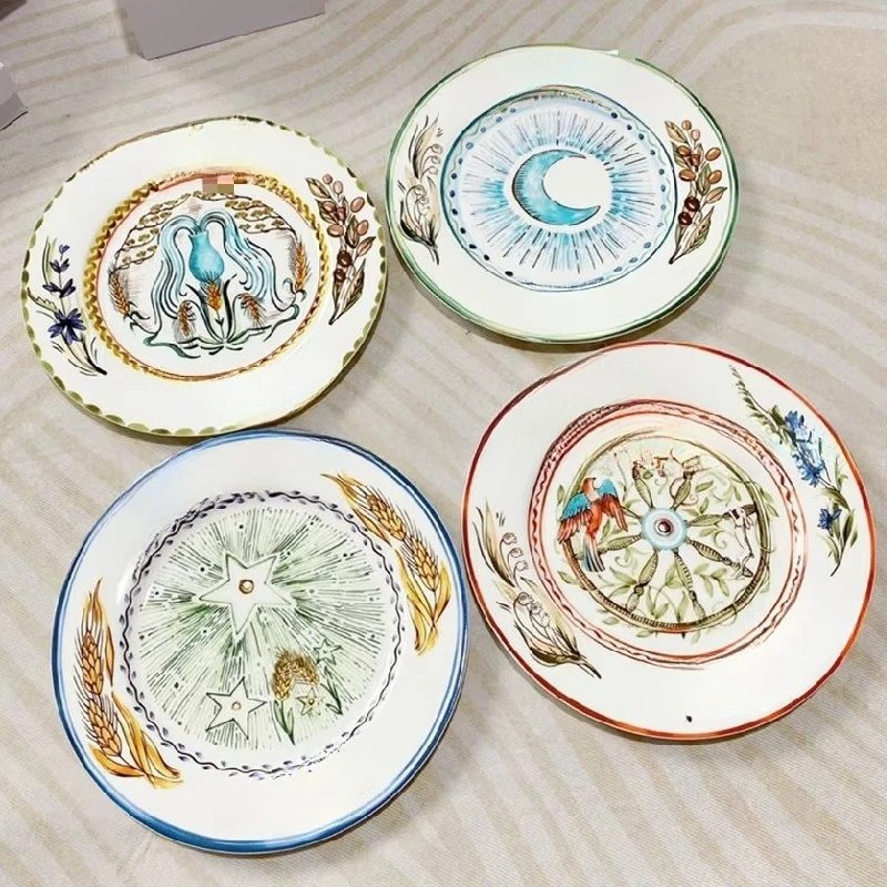 10 Inch Personalized Moon Sun Series Cold Steak Plate Ceramic Tableware Gift Decorative Tray Leave Message To Me