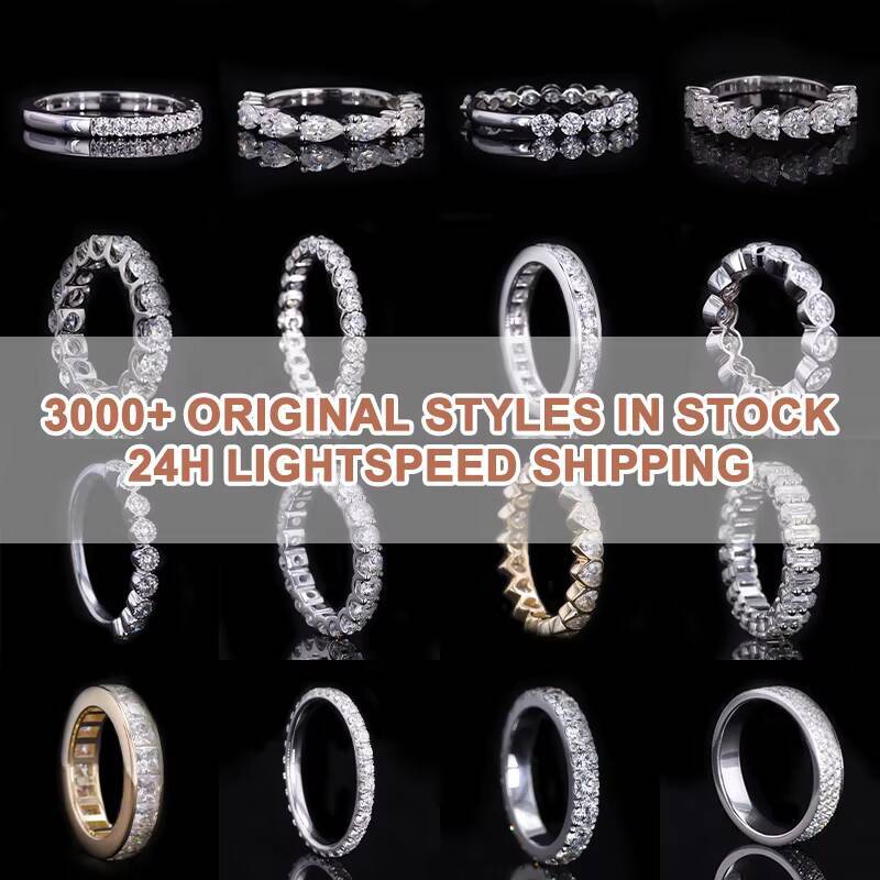 Igi Gia Certified Hpht Cvd Lab Grown Diamond 18k 14k Solid White Gold Ring Eternity Wedding Bands for Women Men 183 mm